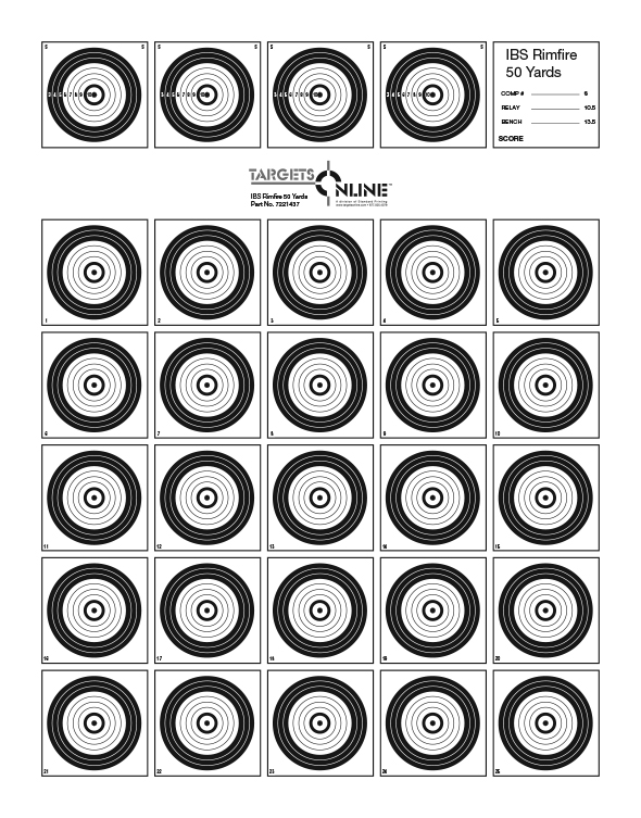 National Target International Bench Rest Shooters Target IBS 50 YD